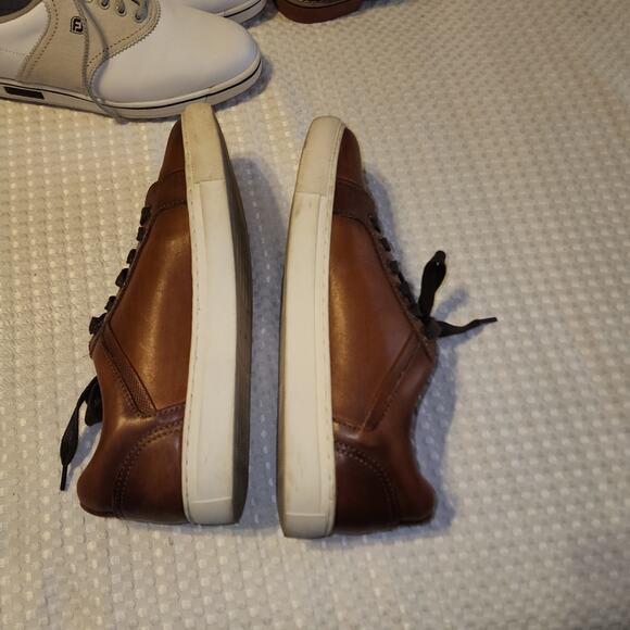 LA MILANO EUC MENS SIZE 8.5 LEATHER SNEAKERS SHOES - Picture 4 of 11